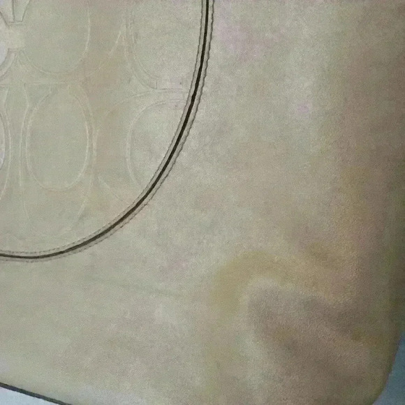 Coach Laura Signature Taupe Large Leather Tote Shoulder Bag - Picture 3 of 16